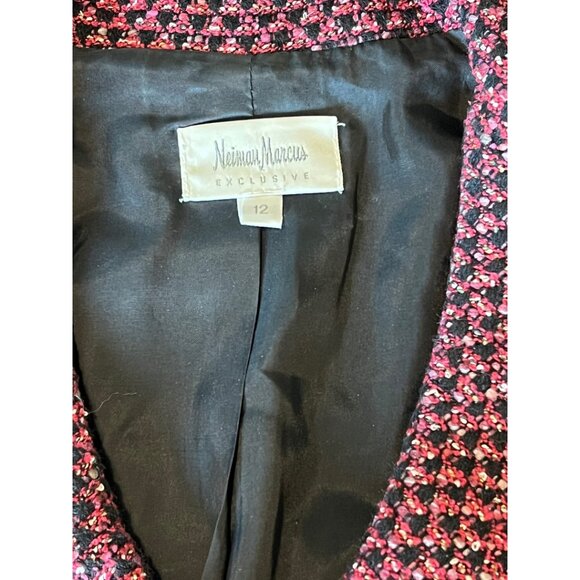 Neiman Marcus Exclusive Wool Blend Boucle Button Front Blazer Women’s 12 career - Picture 5 of 7